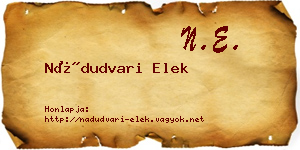 Nádudvari Elek névjegykártya